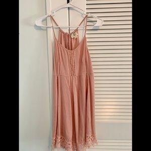 LAHearts pink mini strapless dress